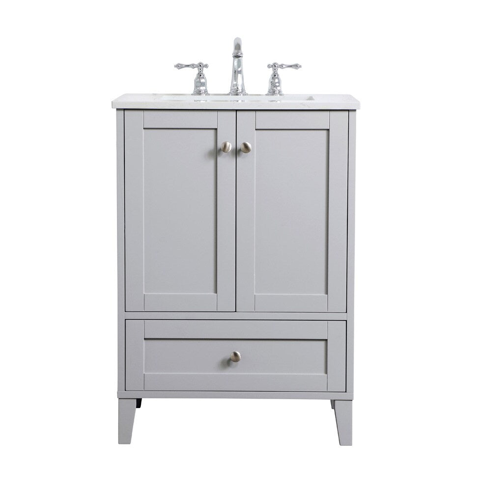 Elegant Furniture & Lighting - Sommerville 24 inch Single Bathroom Vanity in Grey - VF18024GR veiw 1