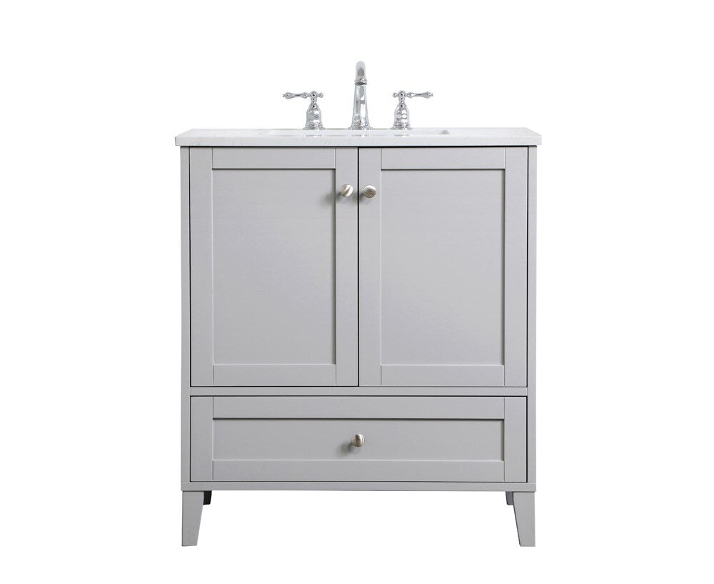 Elegant Furniture & Lighting - Sommerville 30 inch Single Bathroom Vanity in Grey - VF18030GR veiw 1