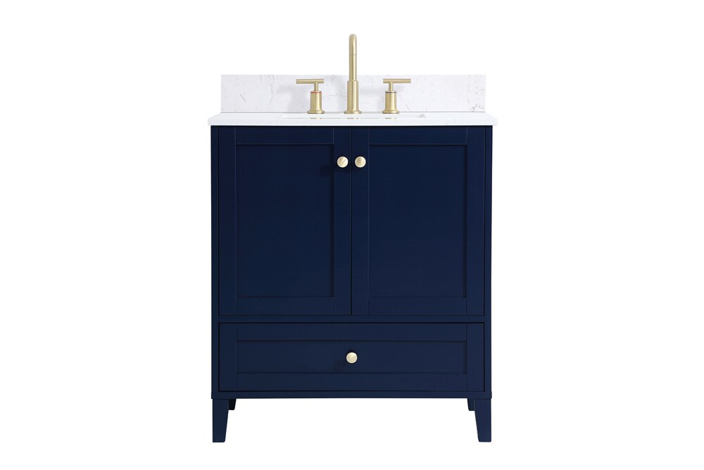 Elegant Furniture & Lighting - Sommerville 30 inch Single Bathroom Vanity in Blue with Backsplash - VF18030BL-BS veiw 1
