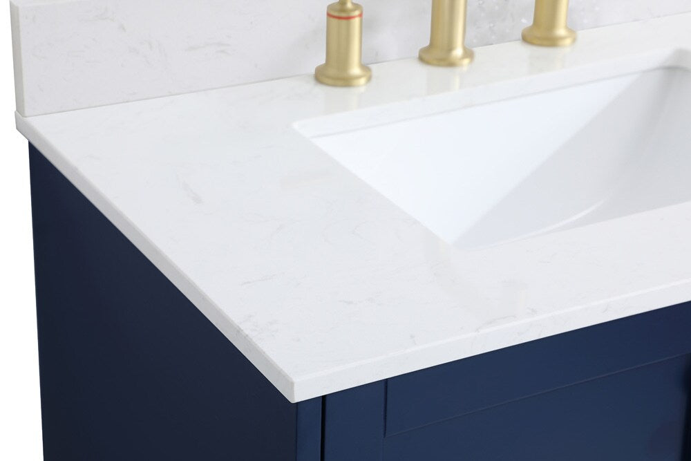Elegant Furniture & Lighting - Sommerville 30 inch Single Bathroom Vanity in Blue with Backsplash - VF18030BL-BS veiw 4