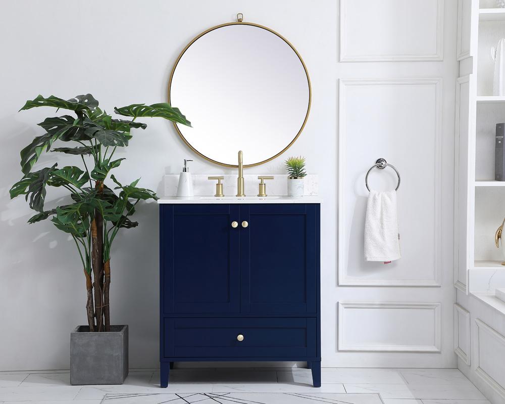 Elegant Furniture & Lighting - Sommerville 30 inch Single Bathroom Vanity in Blue with Backsplash - VF18030BL-BS veiw 10