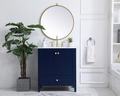 Elegant Furniture & Lighting - Sommerville 30 inch Single Bathroom Vanity in Blue with Backsplash - VF18030BL-BS veiw 10