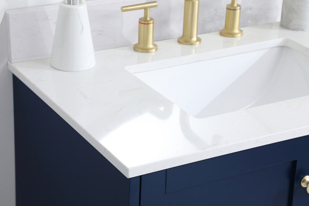 Elegant Furniture & Lighting - Sommerville 30 inch Single Bathroom Vanity in Blue with Backsplash - VF18030BL-BS veiw 11