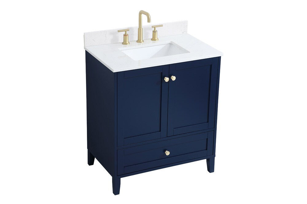 Elegant Furniture & Lighting - Sommerville 30 inch Single Bathroom Vanity in Blue with Backsplash - VF18030BL-BS veiw 14