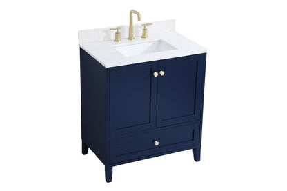 Elegant Furniture & Lighting - Sommerville 30 inch Single Bathroom Vanity in Blue with Backsplash - VF18030BL-BS veiw 14