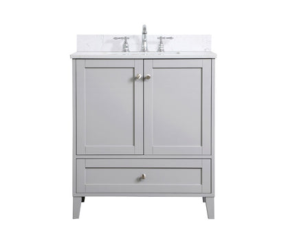 Elegant Furniture & Lighting - Sommerville 30 inch Single Bathroom Vanity in Grey with Backsplash - VF18030GR-BS veiw 1