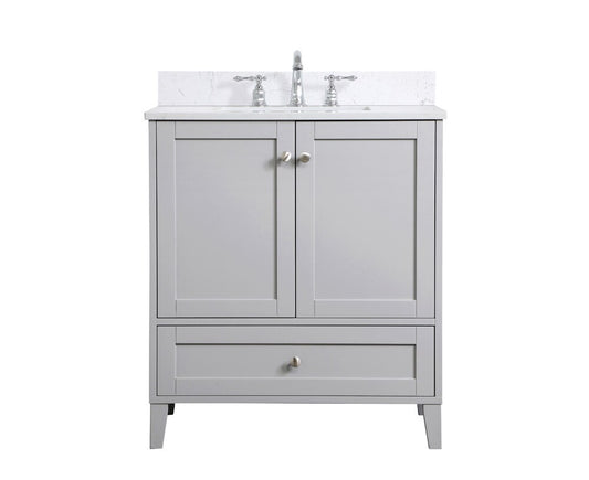 Elegant Furniture & Lighting - Sommerville 30 inch Single Bathroom Vanity in Grey with Backsplash - VF18030GR-BS veiw 1