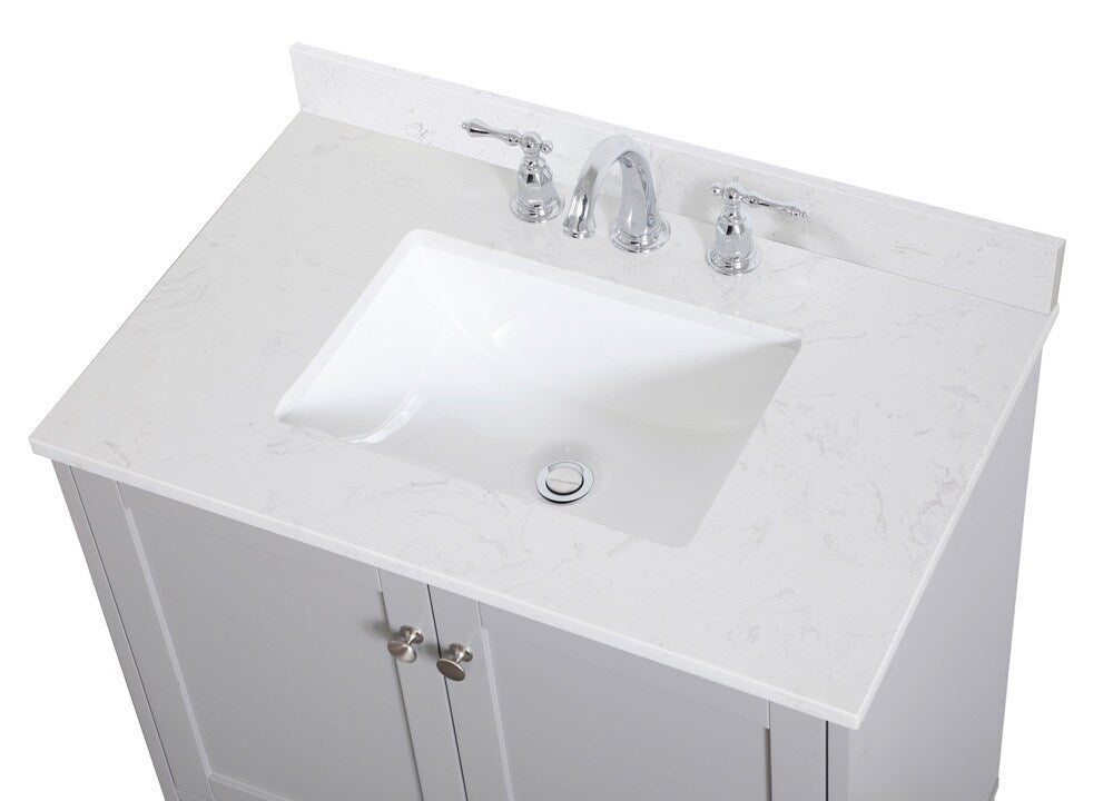 Elegant Furniture & Lighting - Sommerville 30 inch Single Bathroom Vanity in Grey with Backsplash - VF18030GR-BS veiw 3