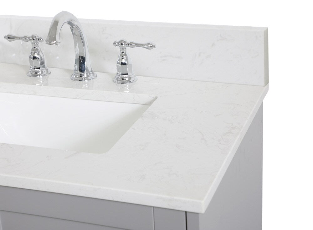 Elegant Furniture & Lighting - Sommerville 30 inch Single Bathroom Vanity in Grey with Backsplash - VF18030GR-BS veiw 4