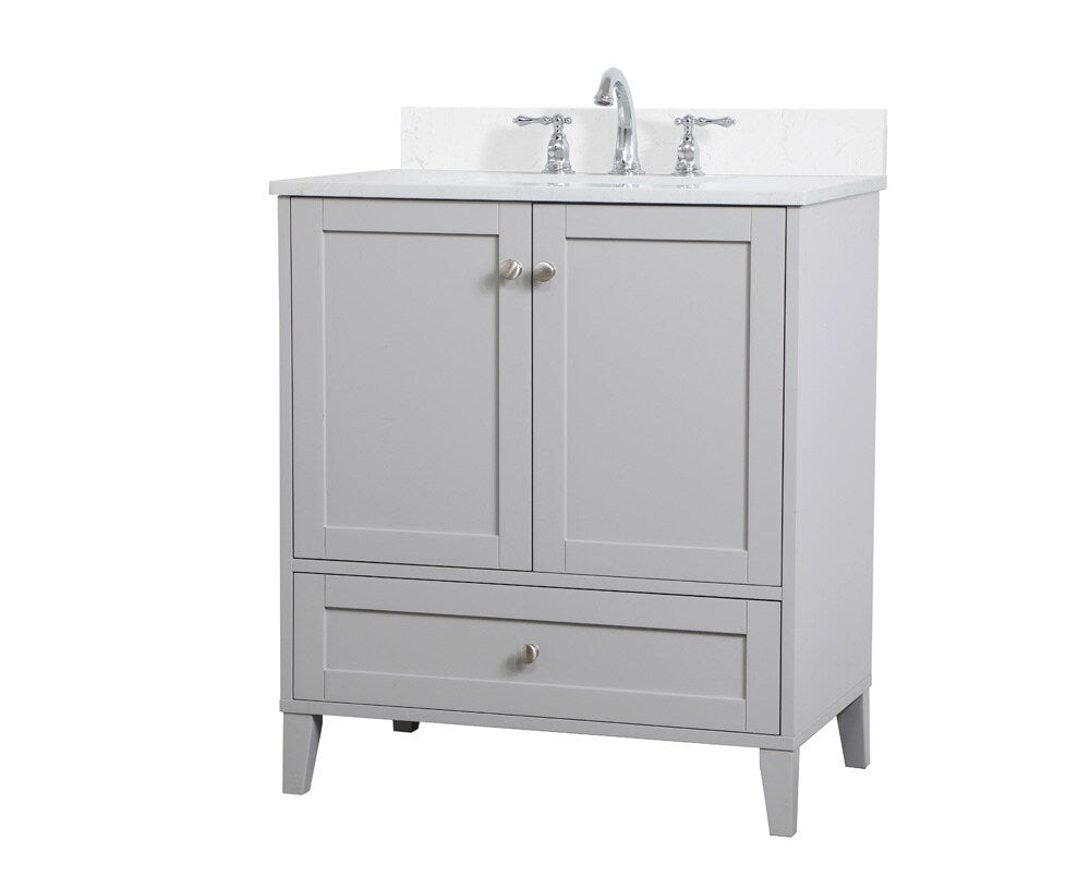 Elegant Furniture & Lighting - Sommerville 30 inch Single Bathroom Vanity in Grey with Backsplash - VF18030GR-BS veiw 13