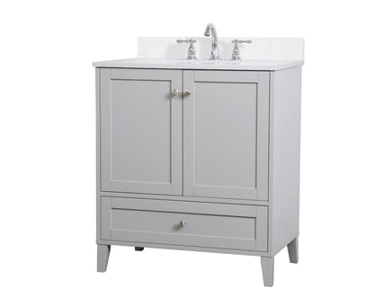 Elegant Furniture & Lighting - Sommerville 30 inch Single Bathroom Vanity in Grey with Backsplash - VF18030GR-BS veiw 13