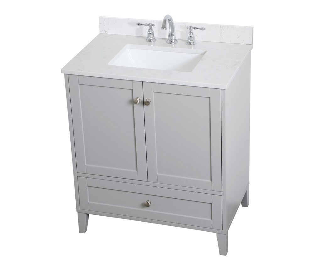 Elegant Furniture & Lighting - Sommerville 30 inch Single Bathroom Vanity in Grey with Backsplash - VF18030GR-BS veiw 14