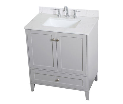 Elegant Furniture & Lighting - Sommerville 30 inch Single Bathroom Vanity in Grey with Backsplash - VF18030GR-BS veiw 14