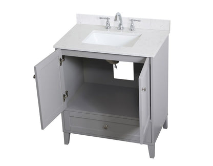 Elegant Furniture & Lighting - Sommerville 30 inch Single Bathroom Vanity in Grey with Backsplash - VF18030GR-BS veiw 15
