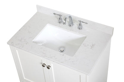 Elegant Furniture & Lighting - Sommerville 30 inch Single Bathroom Vanity in White with Backsplash - VF18030WH-BS veiw 3