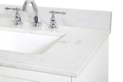 Elegant Furniture & Lighting - Sommerville 30 inch Single Bathroom Vanity in White with Backsplash - VF18030WH-BS veiw 4