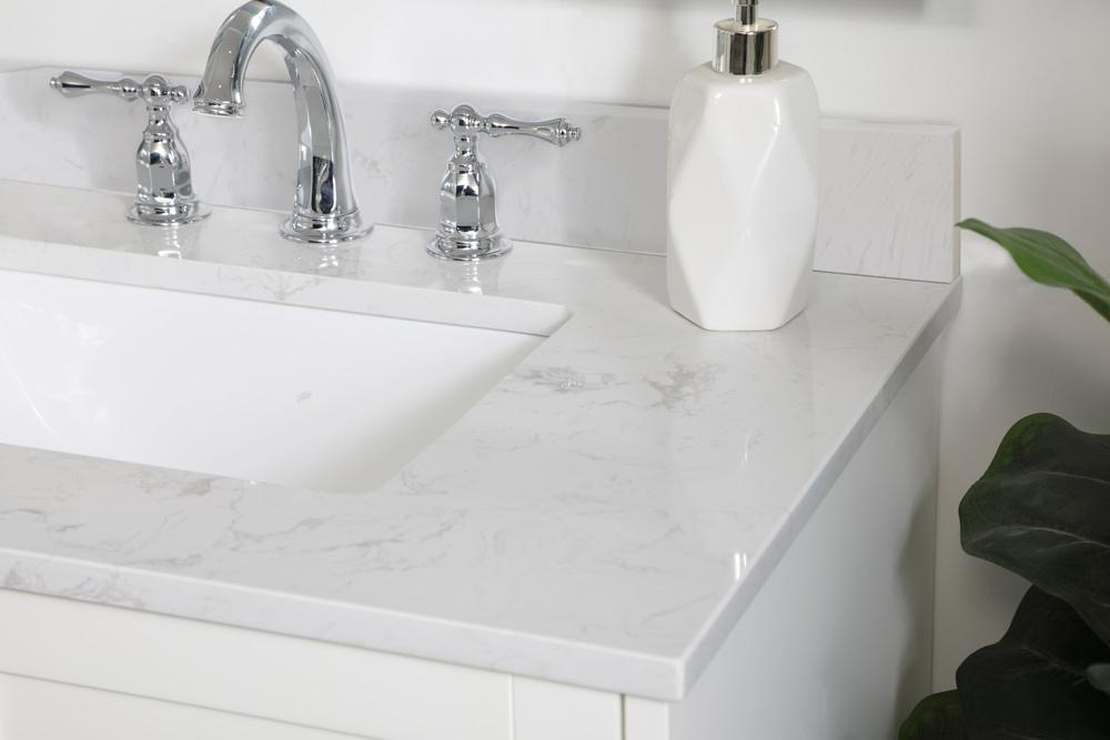 Elegant Furniture & Lighting - Sommerville 30 inch Single Bathroom Vanity in White with Backsplash - VF18030WH-BS veiw 10