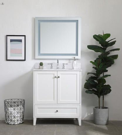 Elegant Furniture & Lighting - Sommerville 30 inch Single Bathroom Vanity in White with Backsplash - VF18030WH-BS veiw 12
