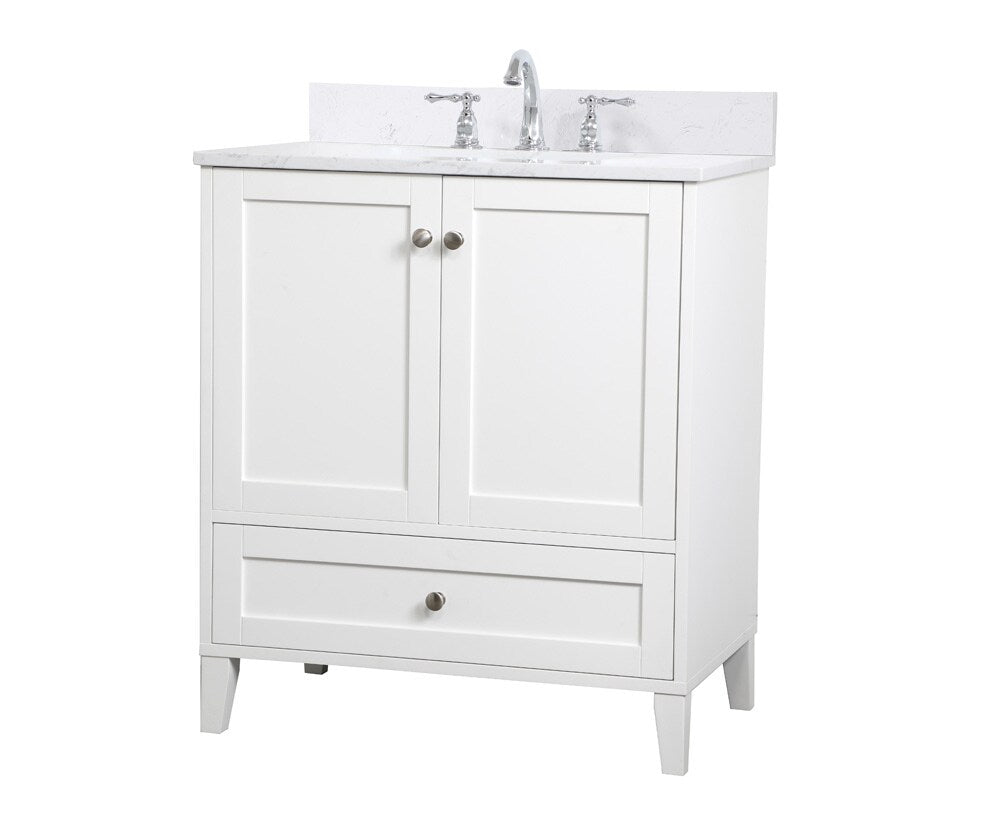 Elegant Furniture & Lighting - Sommerville 30 inch Single Bathroom Vanity in White with Backsplash - VF18030WH-BS veiw 13