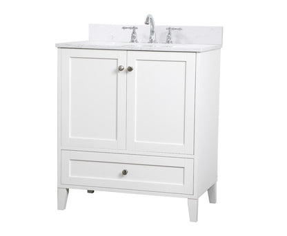 Elegant Furniture & Lighting - Sommerville 30 inch Single Bathroom Vanity in White with Backsplash - VF18030WH-BS veiw 13