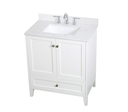 Elegant Furniture & Lighting - Sommerville 30 inch Single Bathroom Vanity in White with Backsplash - VF18030WH-BS veiw 14