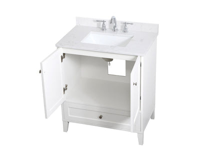 Elegant Furniture & Lighting - Sommerville 30 inch Single Bathroom Vanity in White with Backsplash - VF18030WH-BS veiw 15