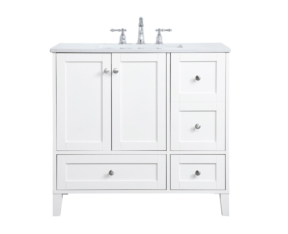 Elegant Furniture & Lighting - Sommerville 36 inch Single Bathroom Vanity in White - VF18036WH veiw 1