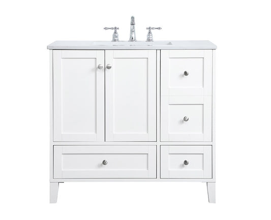 Elegant Furniture & Lighting - Sommerville 36 inch Single Bathroom Vanity in White - VF18036WH veiw 1