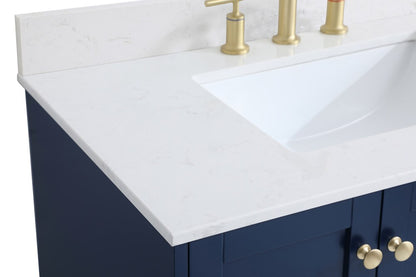 Elegant Furniture & Lighting - Sommerville 36 inch Single Bathroom Vanity in Blue with Backsplash - VF18036BL-BS veiw 4