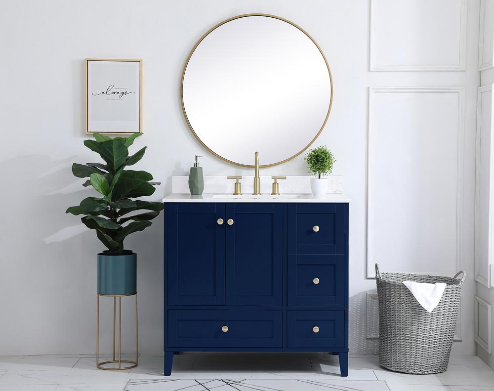 Elegant Furniture & Lighting - Sommerville 36 inch Single Bathroom Vanity in Blue with Backsplash - VF18036BL-BS veiw 10