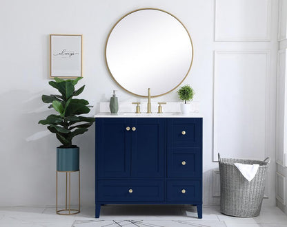 Elegant Furniture & Lighting - Sommerville 36 inch Single Bathroom Vanity in Blue with Backsplash - VF18036BL-BS veiw 10