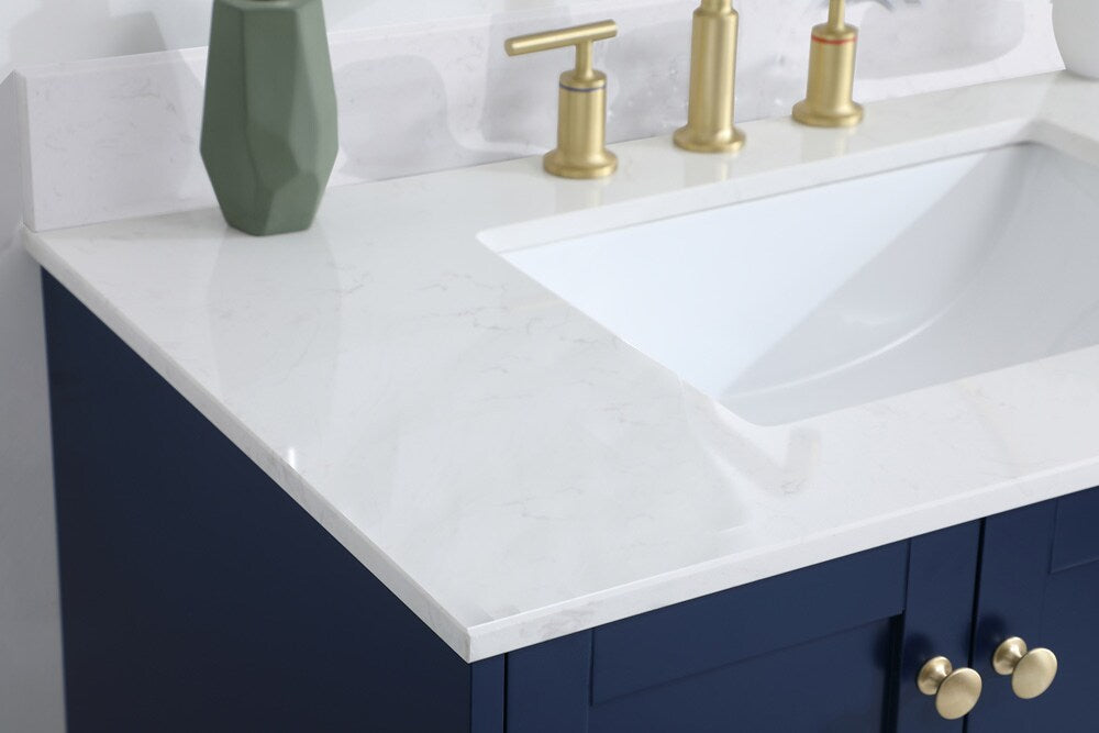 Elegant Furniture & Lighting - Sommerville 36 inch Single Bathroom Vanity in Blue with Backsplash - VF18036BL-BS veiw 11