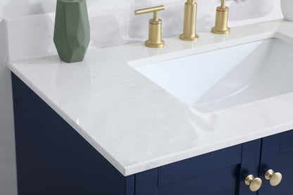 Elegant Furniture & Lighting - Sommerville 36 inch Single Bathroom Vanity in Blue with Backsplash - VF18036BL-BS veiw 11