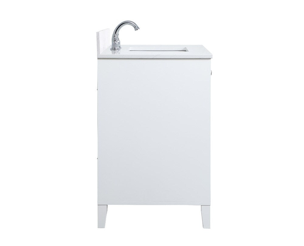 Elegant Furniture & Lighting - Sommerville 36 inch Single Bathroom Vanity in White with Backsplash - VF18036WH-BS veiw 7