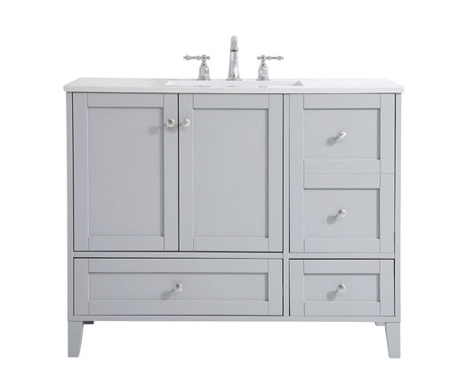 Elegant Furniture & Lighting - Sommerville 42 inch Single Bathroom Vanity in Grey - VF18042GR veiw 1