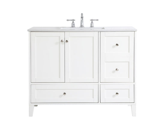 Elegant Furniture & Lighting - Sommerville 42 inch Single Bathroom Vanity in White - VF18042WH veiw 1