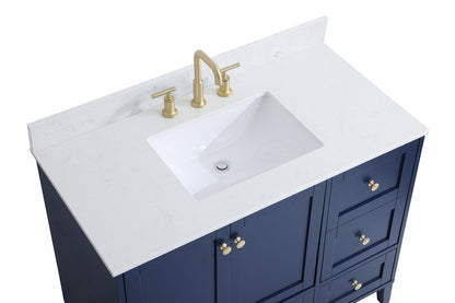 Elegant Furniture & Lighting - Sommerville 42 inch Single Bathroom Vanity in Blue with Backsplash - VF18042BL-BS veiw 3