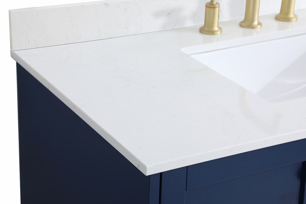 Elegant Furniture & Lighting - Sommerville 42 inch Single Bathroom Vanity in Blue with Backsplash - VF18042BL-BS veiw 4