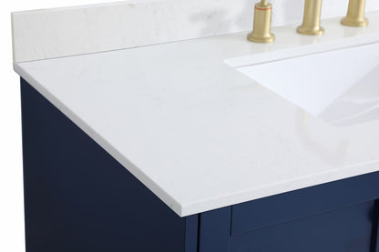 Elegant Furniture & Lighting - Sommerville 42 inch Single Bathroom Vanity in Blue with Backsplash - VF18042BL-BS veiw 4