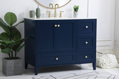 Elegant Furniture & Lighting - Sommerville 42 inch Single Bathroom Vanity in Blue with Backsplash - VF18042BL-BS veiw 8