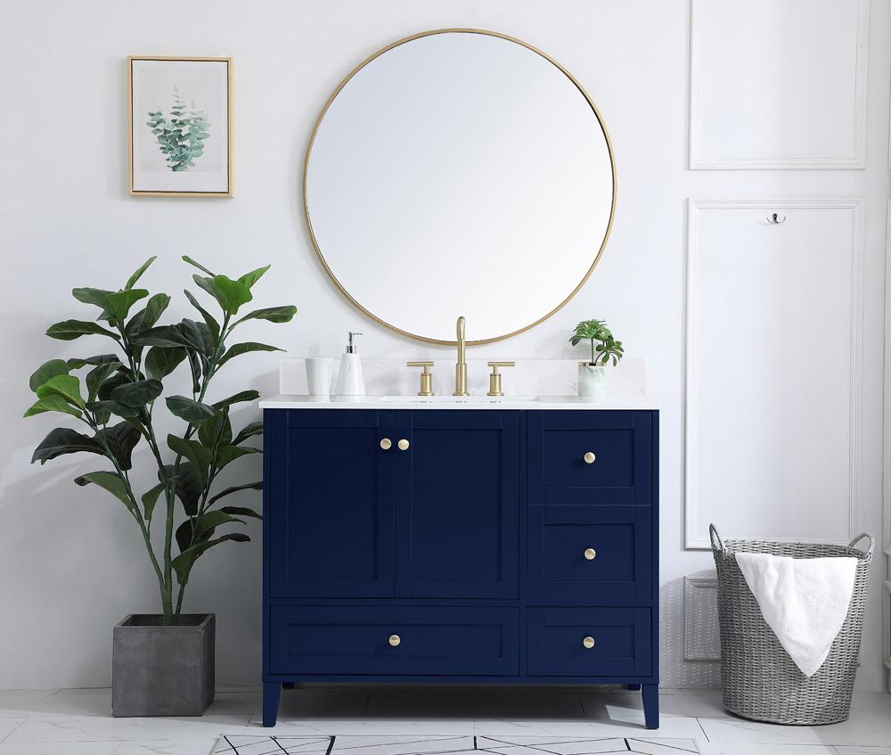 Elegant Furniture & Lighting - Sommerville 42 inch Single Bathroom Vanity in Blue with Backsplash - VF18042BL-BS veiw 10