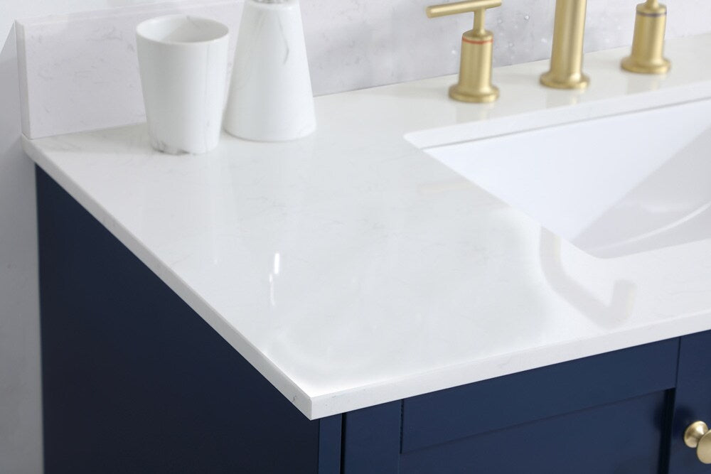 Elegant Furniture & Lighting - Sommerville 42 inch Single Bathroom Vanity in Blue with Backsplash - VF18042BL-BS veiw 11