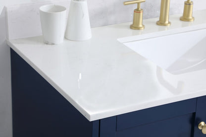 Elegant Furniture & Lighting - Sommerville 42 inch Single Bathroom Vanity in Blue with Backsplash - VF18042BL-BS veiw 11