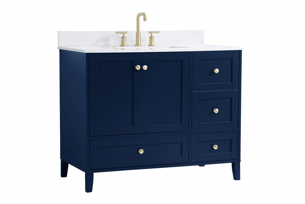 Elegant Furniture & Lighting - Sommerville 42 inch Single Bathroom Vanity in Blue with Backsplash - VF18042BL-BS veiw 13