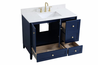 Elegant Furniture & Lighting - Sommerville 42 inch Single Bathroom Vanity in Blue with Backsplash - VF18042BL-BS veiw 15