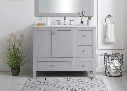 Elegant Furniture & Lighting - Sommerville 42 inch Single Bathroom Vanity in Grey with Backsplash - VF18042GR-BS veiw 2