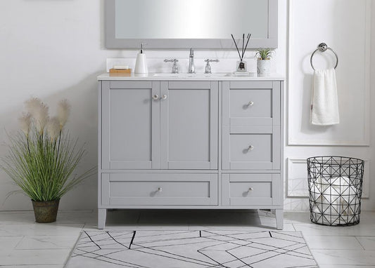 Elegant Furniture & Lighting - Sommerville 42 inch Single Bathroom Vanity in Grey with Backsplash - VF18042GR-BS veiw 2