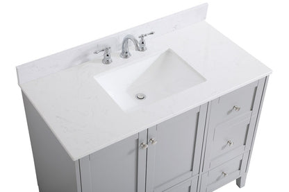 Elegant Furniture & Lighting - Sommerville 42 inch Single Bathroom Vanity in Grey with Backsplash - VF18042GR-BS veiw 4