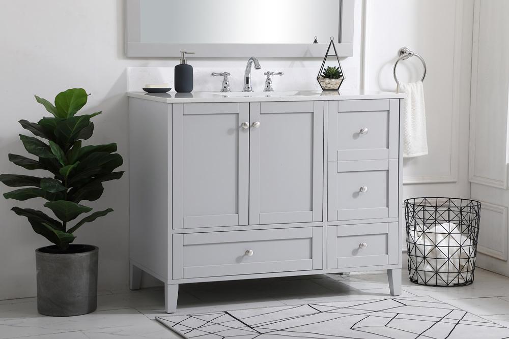 Elegant Furniture & Lighting - Sommerville 42 inch Single Bathroom Vanity in Grey with Backsplash - VF18042GR-BS veiw 8
