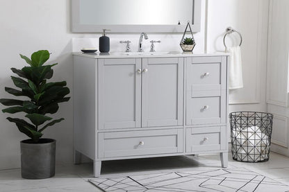Elegant Furniture & Lighting - Sommerville 42 inch Single Bathroom Vanity in Grey with Backsplash - VF18042GR-BS veiw 8